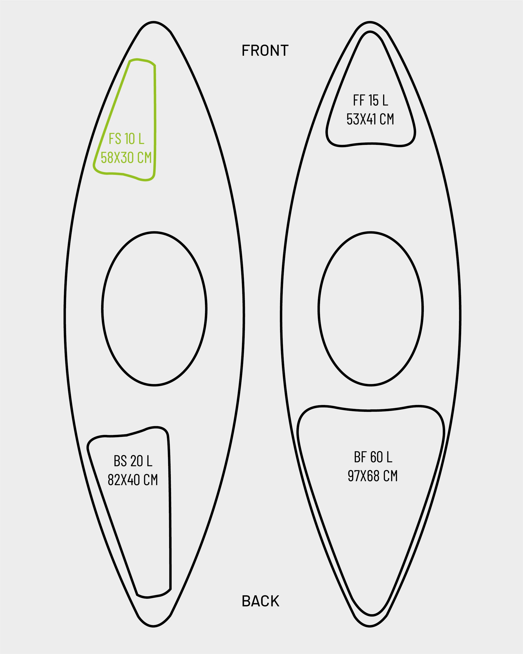 BUOYANCY V2 nafukovací vak - přední půlený FS