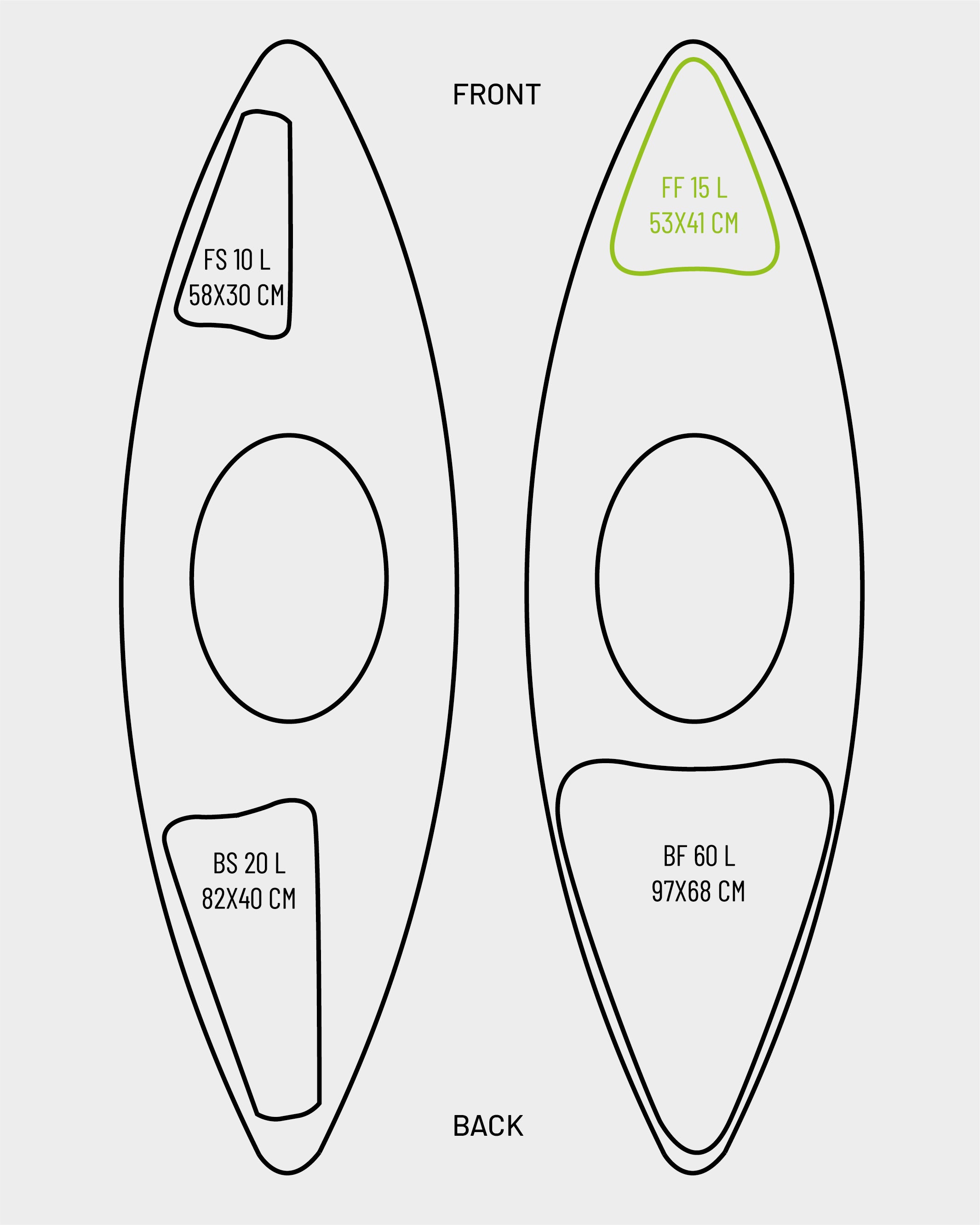 BUOYANCY V.2 nafukovací vak - přední celý FF